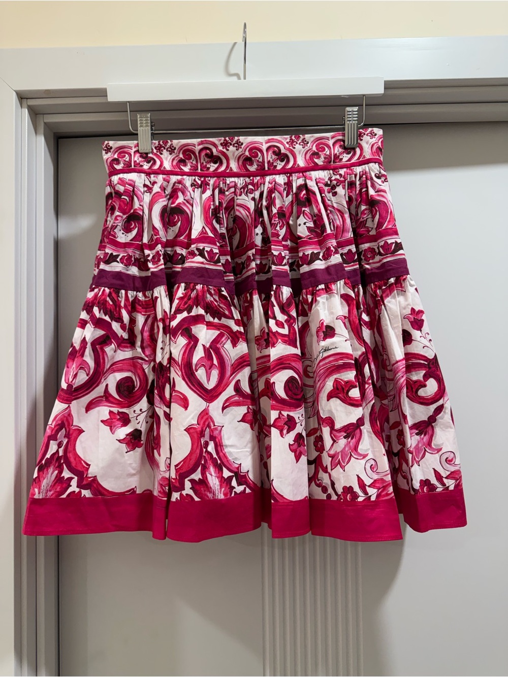 Dolce & Gabbana Fuchsia Floral Print Circle Skirt